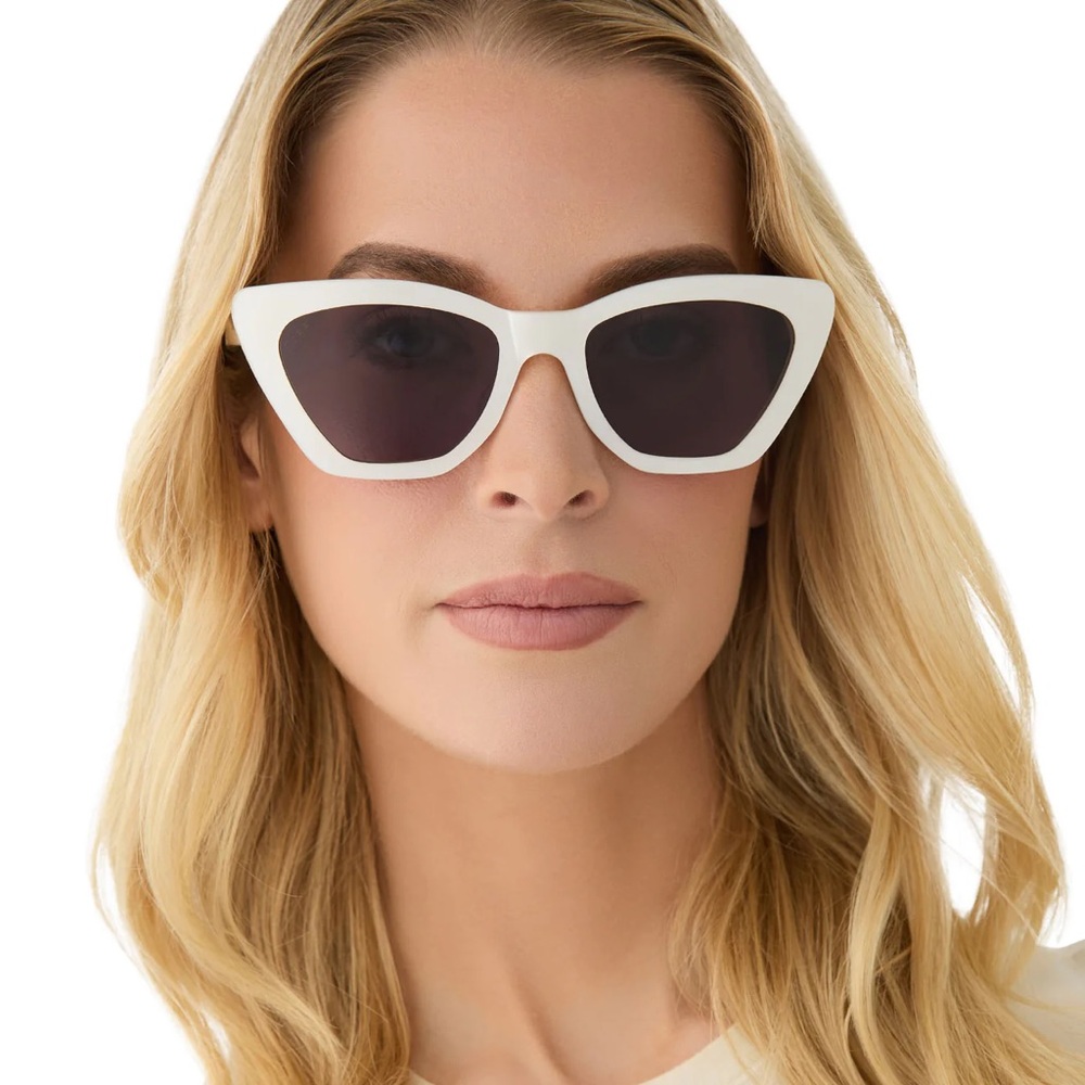 Diff Eyewear Cream Cat-Eye Sunglasses | Camilla Opaline Grey Sunglasses - Picture 9 of 13